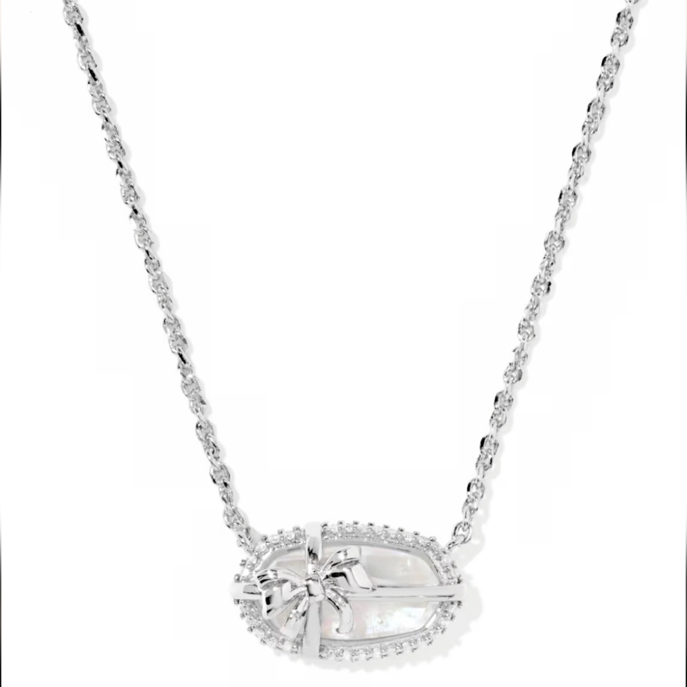 Kendra Scott Elisa Bow Silver Short Pendant Necklace